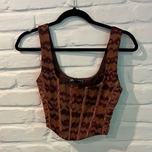 Zara Patterned Crop Top